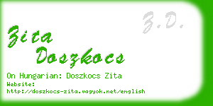 zita doszkocs business card